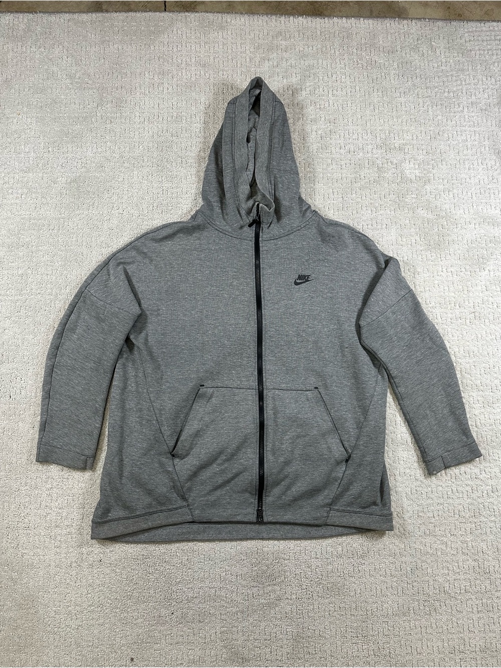 Mens Nike Tech Gray Full-Zip Hoodie Sweatshirt